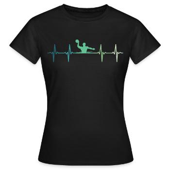 Wasserball Herzschlag Wasserball - Frauen T-Shirt - Schwarz - Vorne - AI Model Female 172 dark (172cm)