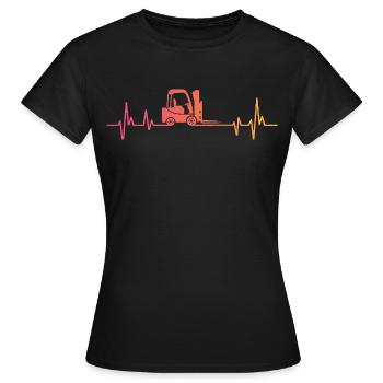 Sunset Heartbeat Forklift - Women's T-Shirt - black - Front - AI Model Female 172 dark (172cm)