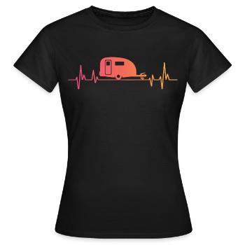 Caravane Sunset Heartbeat camper voyage - T-shirt Femme - noir - Devant - AI Model Female 172 dark (172cm)