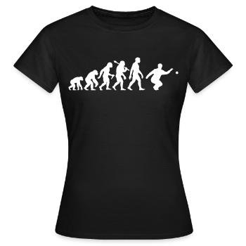 Graphique d’évolution des joueurs de bocce et de pétanque - T-shirt Femme - noir - Devant - AI Model Female 172 dark (172cm)
