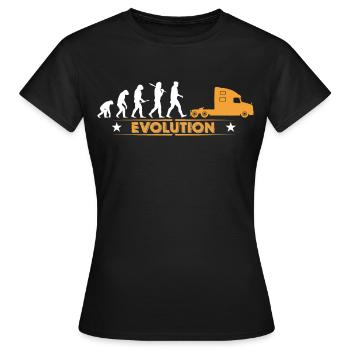 LKW Brummi Trucker - orange/weiss - Frauen T-Shirt - Schwarz - Vorne - AI Model Female 172 dark (172cm)