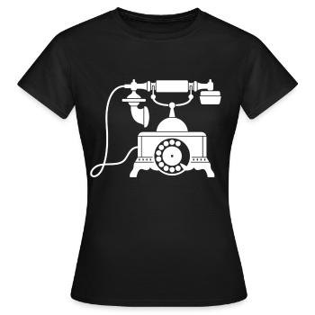 téléphone - T-shirt Femme - noir - Devant - AI Model Female 172 dark (172cm)