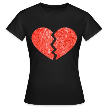 Gebrochenes Herz - Frauen T-Shirt - Schwarz - Vorne - AI Model Female 172 dark (172cm)