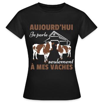 Kuh Shirt • Meine Kühe • Geschenkkuh - Frauen T-Shirt - Schwarz - Vorne - AI Model Female 172 dark (172cm)