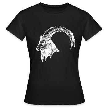 CAPRICORNE - T-shirt Femme - noir - Devant - AI Model Female 172 dark (172cm)