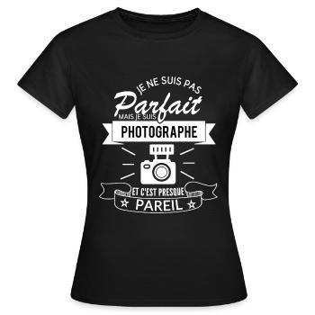 Je suis Photographe parfait Photographier cadeau - T-shirt Femme - noir - Devant - AI Model Female 172 dark (172cm)