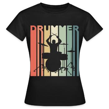 Batteur percussion - T-shirt Femme - noir - Devant - AI Model Female 172 dark (172cm)