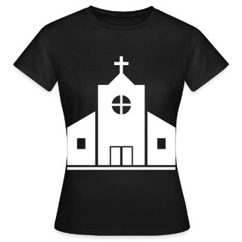 Kirche - Frauen T-Shirt - Schwarz - Vorne - AI Model Female 172 dark (172cm)