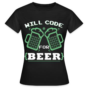 Funny Programming Coder Programmer Coder Coding - Women's T-Shirt - black - Front - AI Model Female 172 dark (172cm)