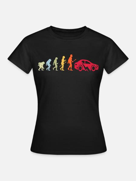 E-Auto Elektroauto Evolution - Frauen T-Shirt - Schwarz