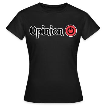 Opinion Power Button Design - Women's T-Shirt - black - Front - AI Model Female 172 dark (172cm)