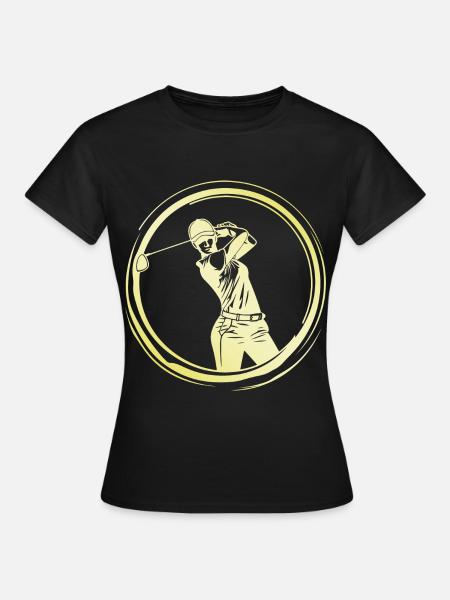Golfer Frau - Frauen T-Shirt - Schwarz