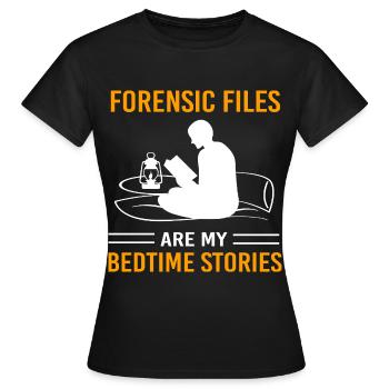 True Crime Krimi - Frauen T-Shirt - Schwarz - Vorne - AI Model Female 172 dark (172cm)