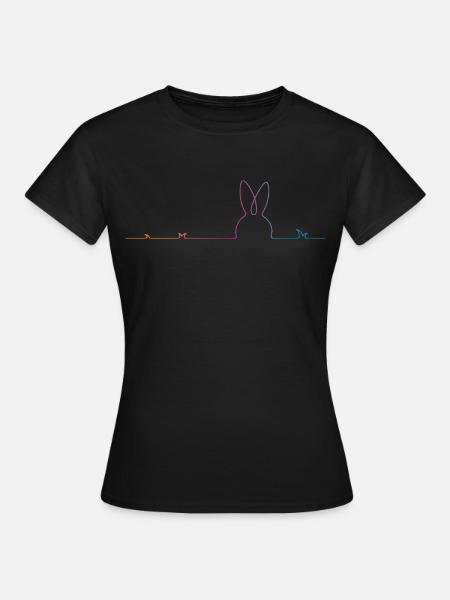 Osterhase Ostern - Frauen T-Shirt - Schwarz
