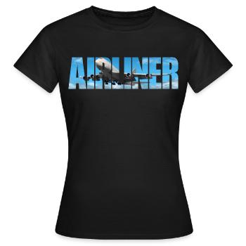 Avion Jumbo Jet - T-shirt Femme - noir - Devant - AI Model Female 172 dark (172cm)