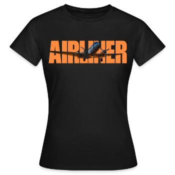 Avion de ligne DC-3 - T-shirt Femme - noir - Devant - AI Model Female 172 dark (172cm)