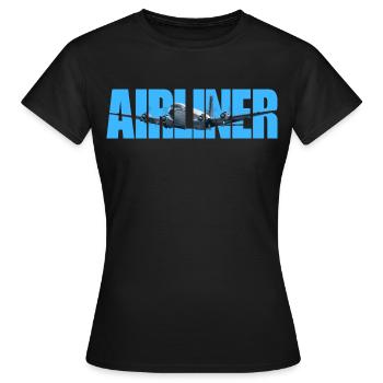 Avion de ligne DC-4 - T-shirt Femme - noir - Devant - AI Model Female 172 dark (172cm)