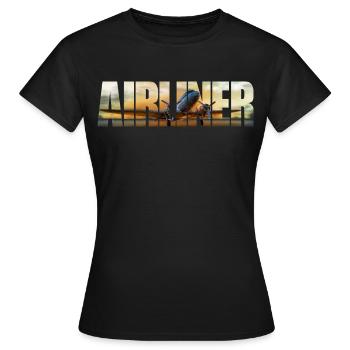 Airliner DC-3 - Women's T-Shirt - black - Front - AI Model Female 172 dark (172cm)