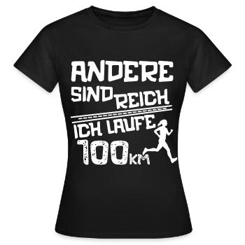 Ultramarathon 100 Kilometer Ultralaufen Geschenk - Frauen T-Shirt - Schwarz - Vorne - AI Model Female 172 dark (172cm)