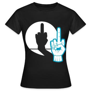 Cadeau de provocation au doigt du milieu - T-shirt Femme - noir - Devant - AI Model Female 172 dark (172cm)