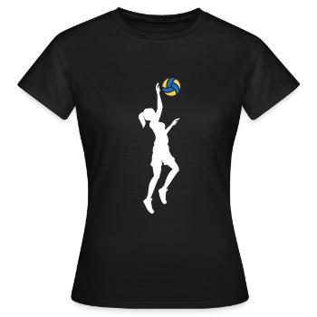 Volleyball Beach Woman Sun Gift Hobby Sport - Women's T-Shirt - black - Front - AI Model Female 172 dark (172cm)