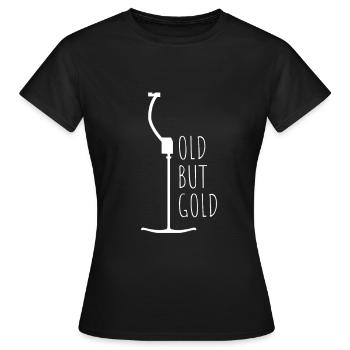 VIEUX MAIS OR ! Vieux rétro remonte-pentes T-shirt - T-shirt Femme - noir - Devant - AI Model Female 172 dark (172cm)