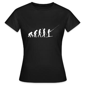 SKI EVOLUTION SKILIFT WINTER URLAUB - Frauen T-Shirt - Schwarz - Vorne - AI Model Female 172 dark (172cm)
