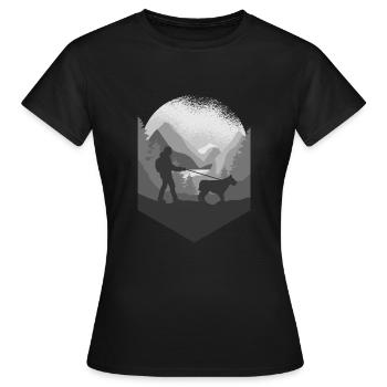 Sports canins et promenades canines en montagne - T-shirt Femme - noir - Devant - AI Model Female 172 dark (172cm)