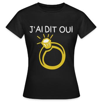 J'ai dit oui - T-shirt Femme - noir - Devant - AI Model Female 172 dark (172cm)