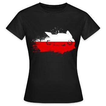Moto Sport motor polonais Drapeau - T-shirt Femme - noir - Devant - AI Model Female 172 dark (172cm)