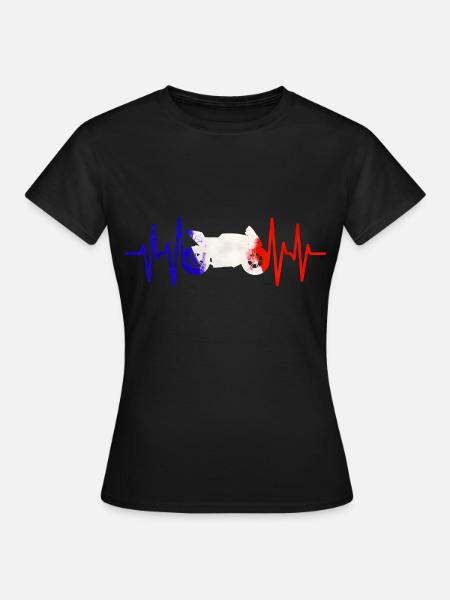 Moto Heartbeat France Motorsport Love - T-shirt Femme - noir