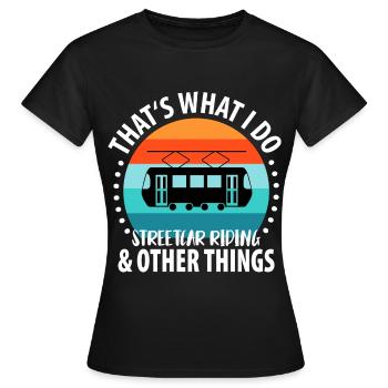 Conducteur de tram Tram Tram Tram léger - T-shirt Femme - noir - Devant - AI Model Female 172 dark (172cm)