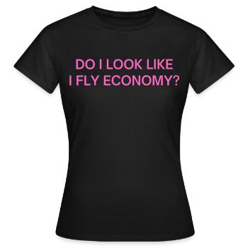 AI-JE L’AIR DE VOLER ECONOMY en gris clair - T-shirt Femme - noir - Devant - AI Model Female 172 dark (172cm)