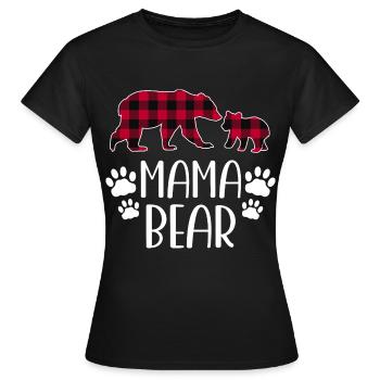 Mama Bear - Frauen T-Shirt - Schwarz - Vorne - AI Model Female 172 dark (172cm)