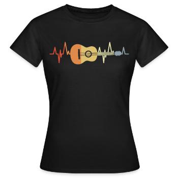 Gitarre Herzklopfen - Frauen T-Shirt - Schwarz - Vorne - AI Model Female 172 dark (172cm)