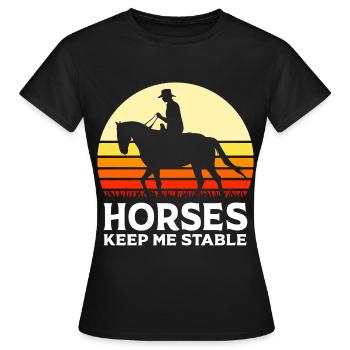 Courses de chevaux - T-shirt Femme - noir - Devant - AI Model Female 172 dark (172cm)
