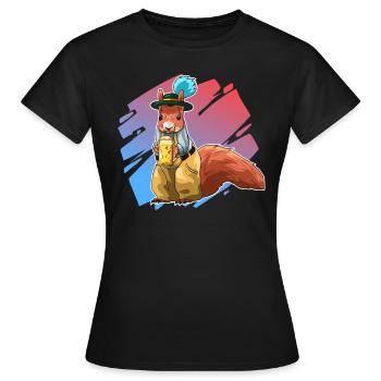 Écureuil Bavaria Lederhosen Cadeau - T-shirt Femme - noir - Devant - AI Model Female 172 dark (172cm)