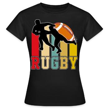 Rugby T-Shirt - Frauen T-Shirt - Schwarz - Vorne - AI Model Female 172 dark (172cm)