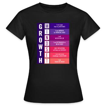 État d'esprit de croissance - T-shirt Femme - noir - Devant - AI Model Female 172 dark (172cm)