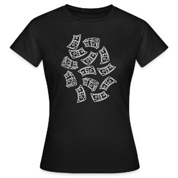 Money Rain Purses Rain - Women's T-Shirt - black - Front - AI Model Female 172 dark (172cm)