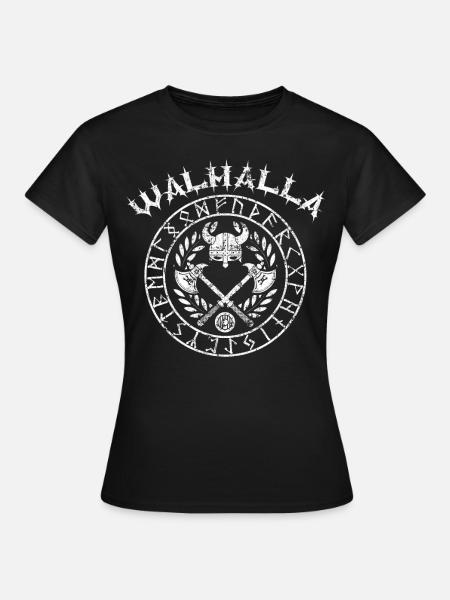 Viking Walhalla dans le cercle runique - T-shirt Femme - noir