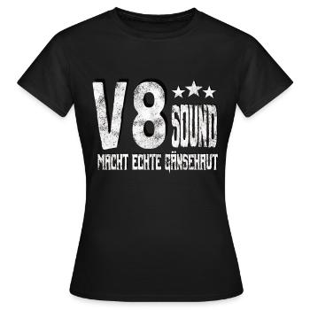 La chair de poule Sound V8 moteur - T-shirt Femme - noir - Devant - AI Model Female 172 dark (172cm)