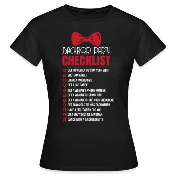 Bachelor checklist - Women's T-Shirt - black - Front - AI Model Female 172 dark (172cm)