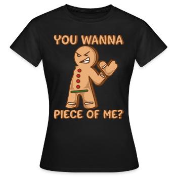Bonhomme en pain d'épice cadeau de Noël drôle - T-shirt Femme - noir - Devant - AI Model Female 172 dark (172cm)
