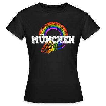 LGBT München Gay Pride CSD Coming Out Queer - Frauen T-Shirt - Schwarz - Vorne - AI Model Female 172 dark (172cm)