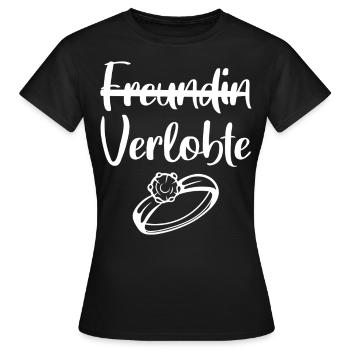 Freundin Verlobte - Frauen T-Shirt - Schwarz - Vorne - AI Model Female 172 dark (172cm)
