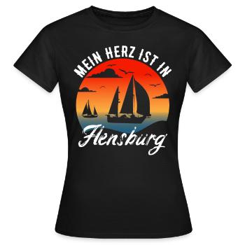 Flensburger Förde | Flensburg Geschenk - Frauen T-Shirt - Schwarz - Vorne - AI Model Female 172 dark (172cm)