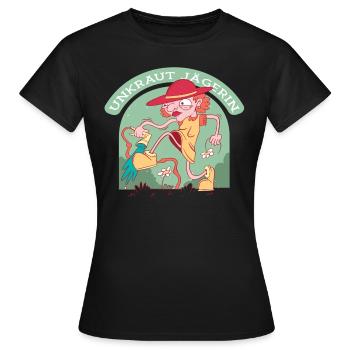 Gärtnerin,Floristin,Unkraut Jägerin,Gartenbau FUN - Frauen T-Shirt - Schwarz - Vorne - AI Model Female 172 dark (172cm)