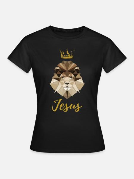 Jésus Lion de Juda - T-shirt Femme - noir