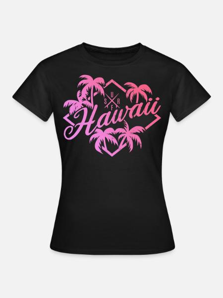 Hawaii Surf Pink - Frauen T-Shirt - Schwarz